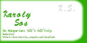 karoly sos business card